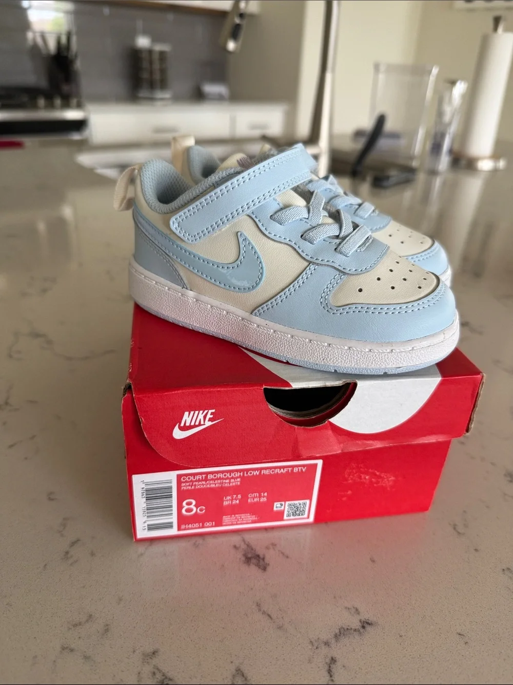 Nike Toddler Court Borough Low Recraft Shoes Blue/Ivory 8C New